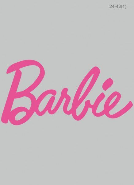 24-43(1) Термотрансфер Надпись Barbie, дтф розовая 12х25см